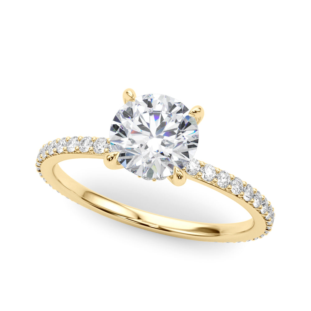 Round Hidden Halo Diamond Engagement Ring · 1.31 ct tw