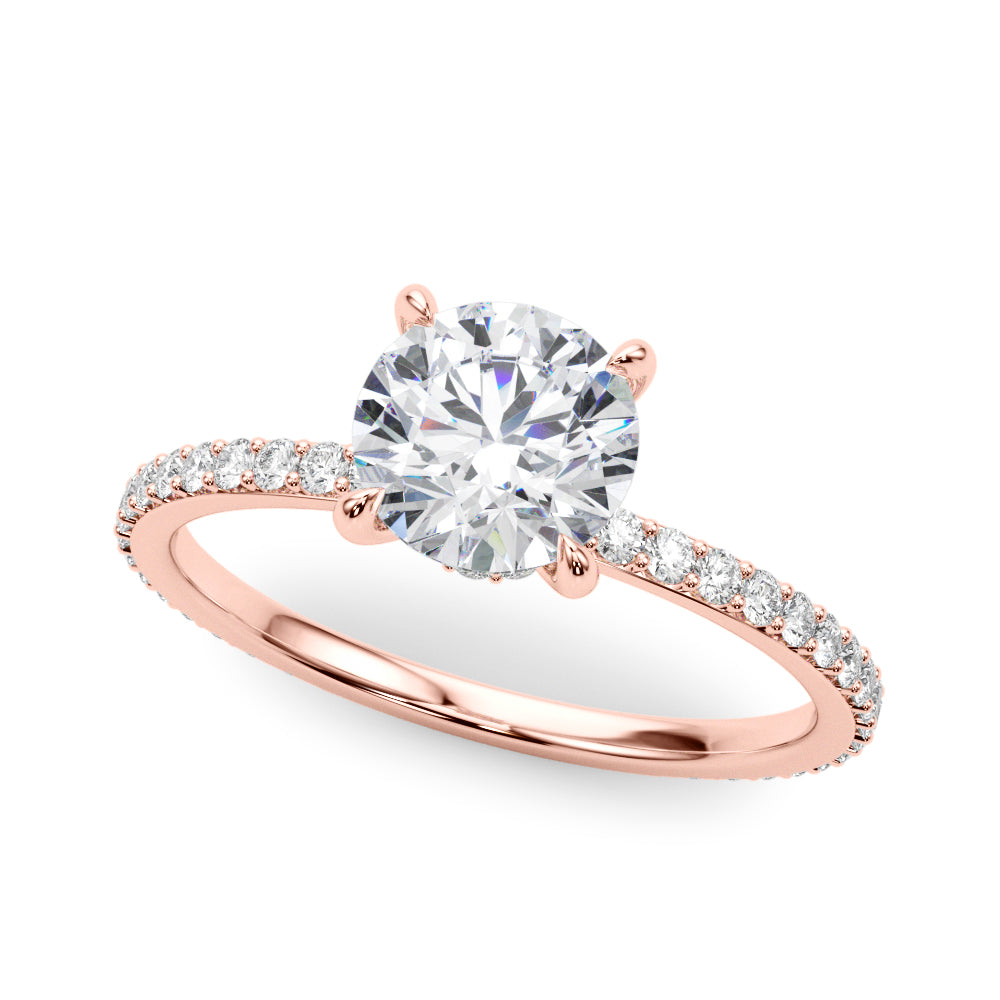 Round Hidden Halo Diamond Engagement Ring · 1.82 ct tw