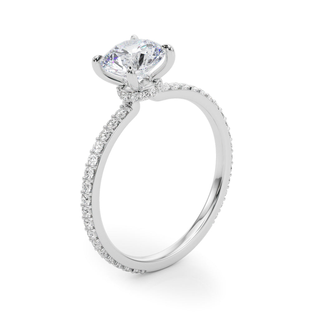 Round Hidden Halo Diamond Engagement Ring · 1.31 ct tw