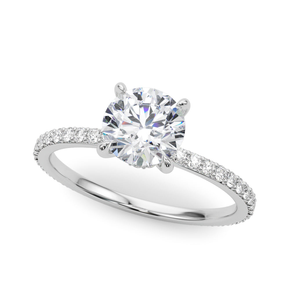 Round Hidden Halo Diamond Engagement Ring · 1.31 ct tw