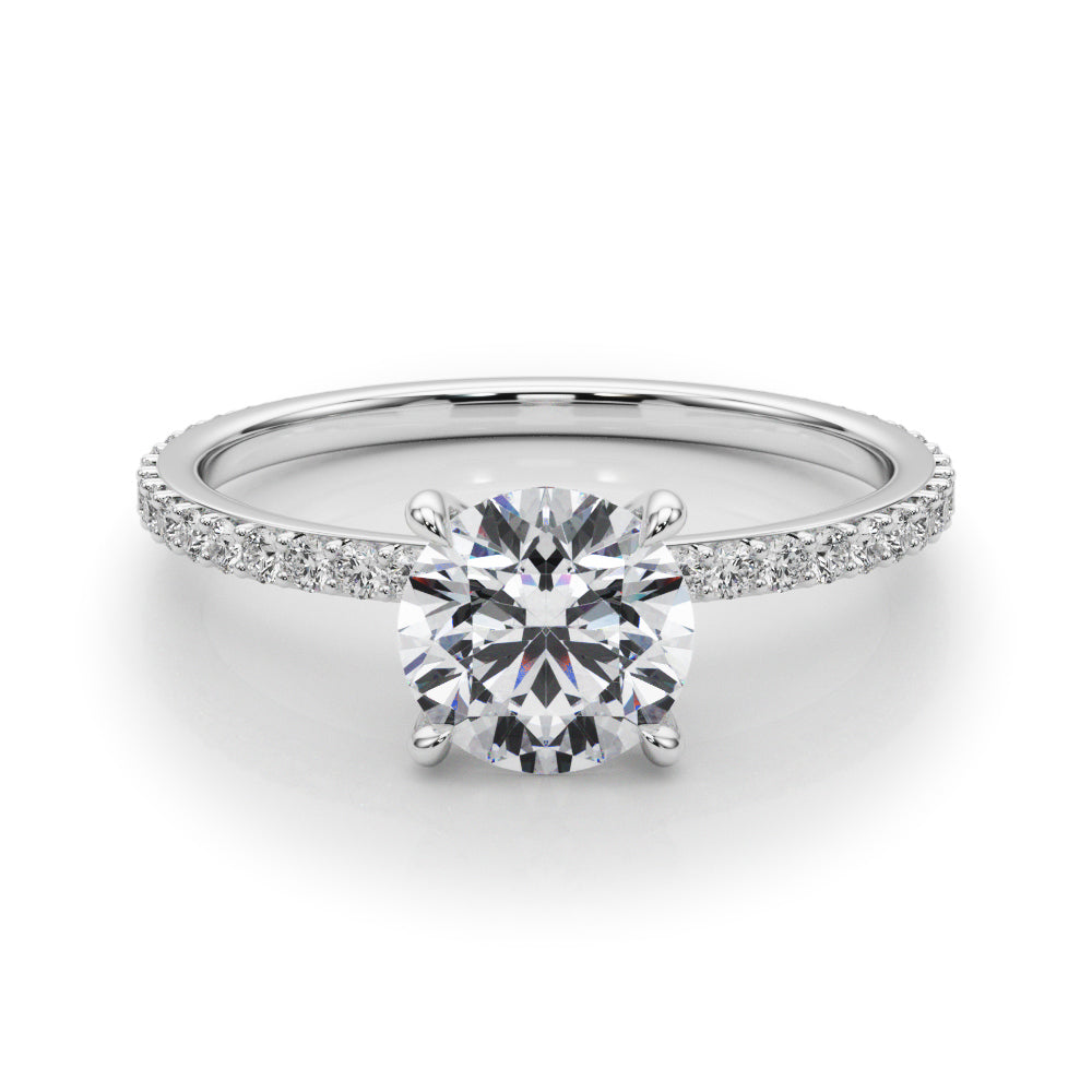 Round Hidden Halo Diamond Engagement Ring · 1.31 ct tw