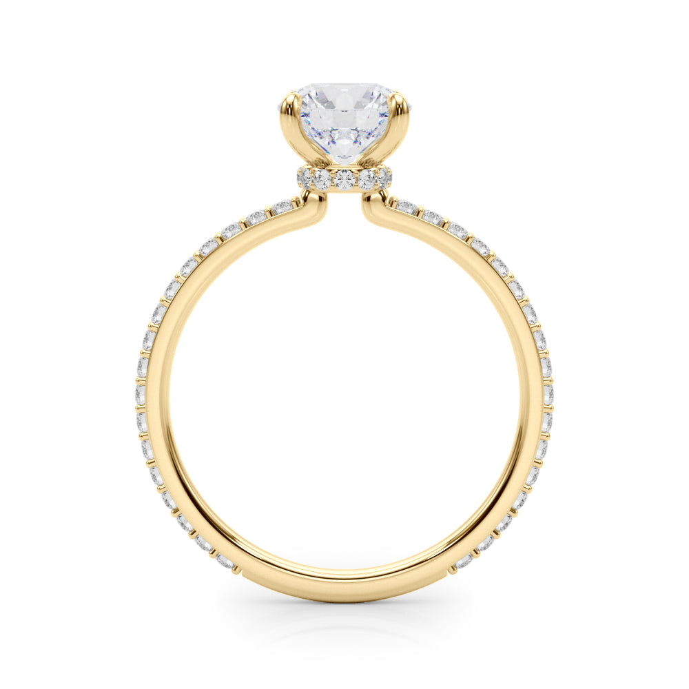 Round Hidden Halo Diamond Engagement Ring · 1.06 ct tw