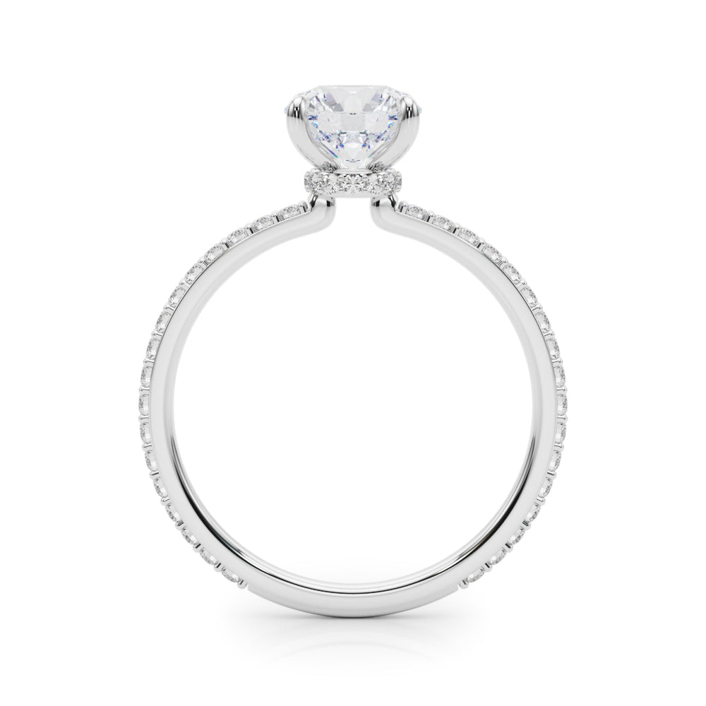 Round Hidden Halo Diamond Engagement Ring · 1.31 ct tw