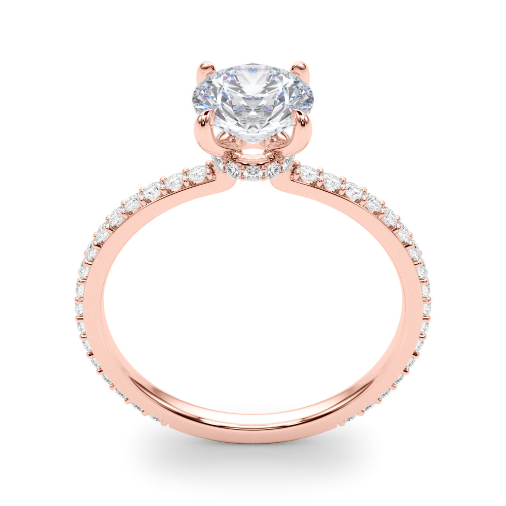 Round Hidden Halo Diamond Engagement Ring · 1.06 ct tw