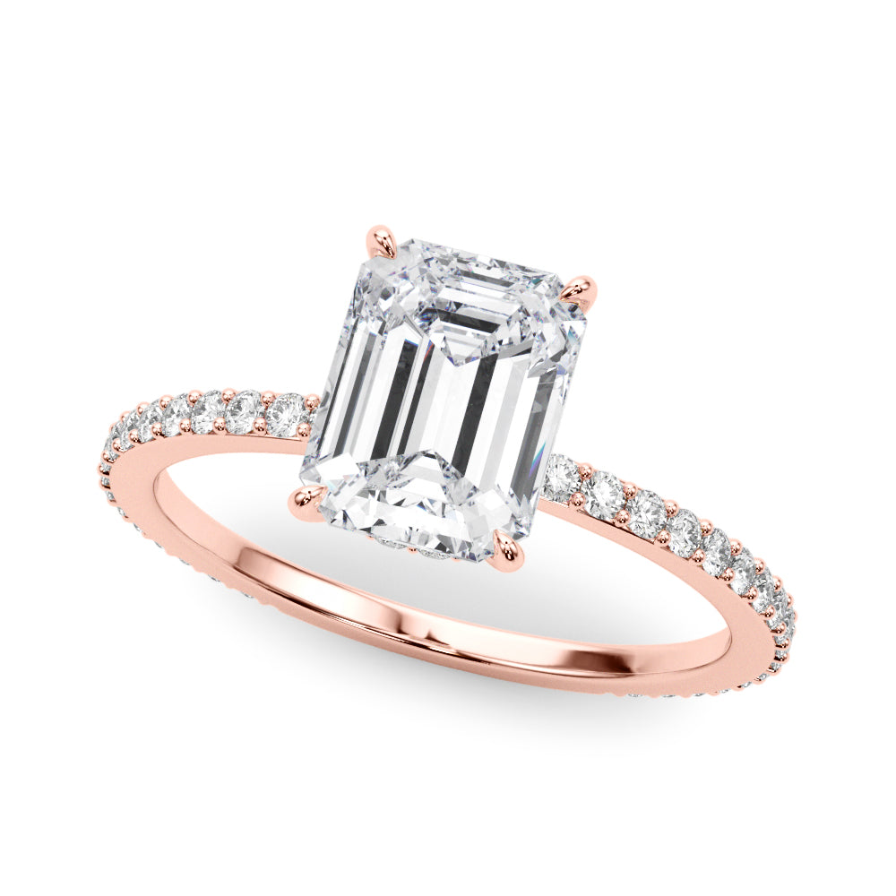 Emerald Hidden Halo Cut Center Diamond Engagement Ring · 2.35 ct tw