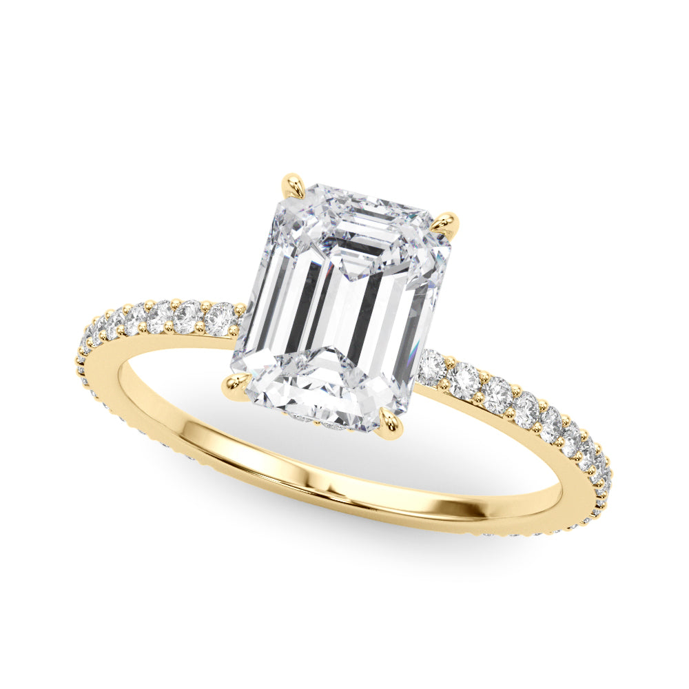 Emerald Hidden Halo Cut Center Diamond Engagement Ring · 2.35 ct tw