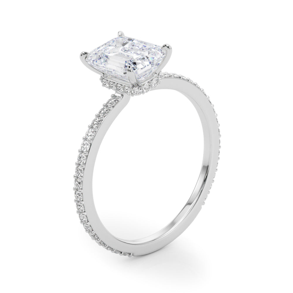 Emerald Hidden Halo Cut Center Diamond Engagement Ring · 2.33 ct tw