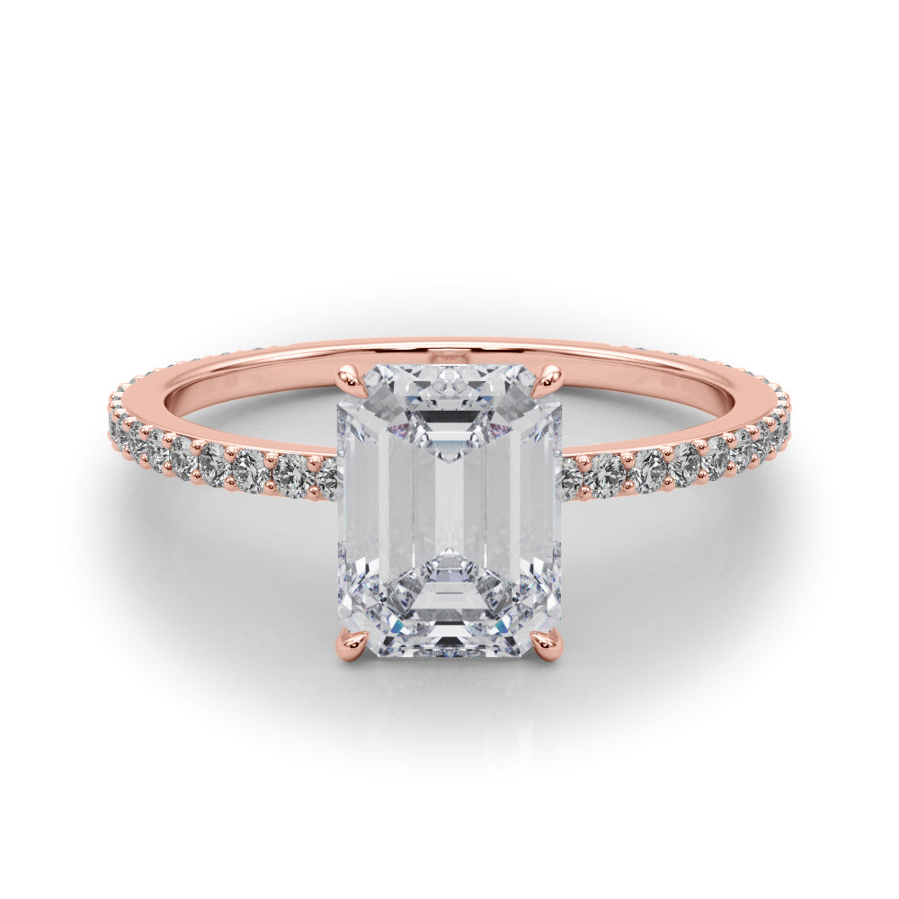 Emerald Hidden Halo Cut Center Diamond Engagement Ring · 2.33 ct tw