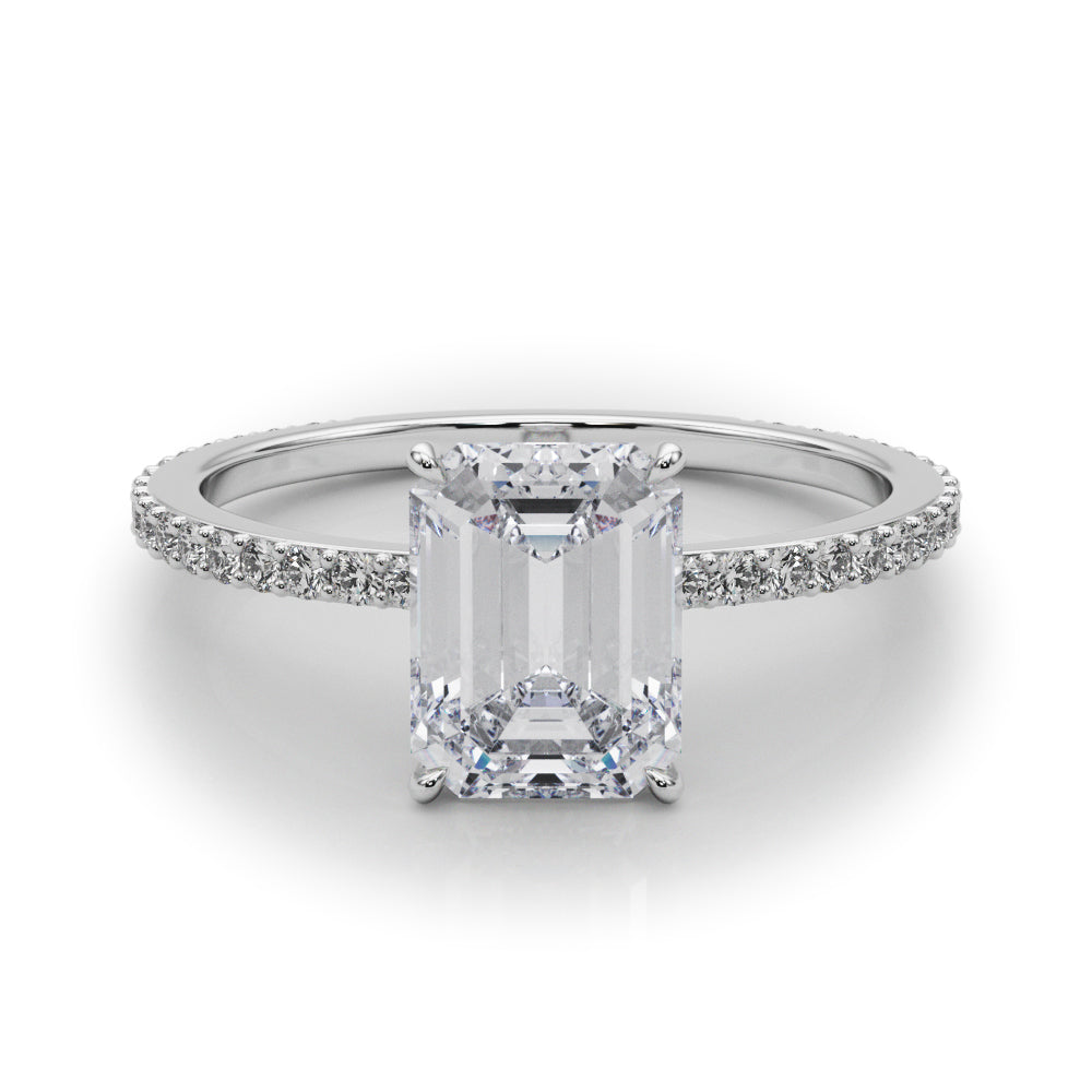Emerald Hidden Halo Cut Center Diamond Engagement Ring · 2.35 ct tw