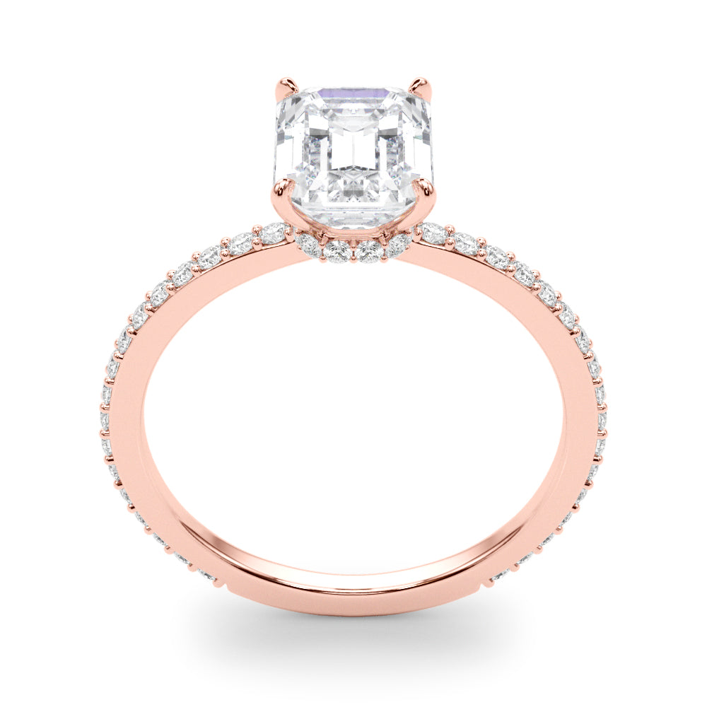 Emerald Hidden Halo Cut Center Diamond Engagement Ring · 1.32 ct tw