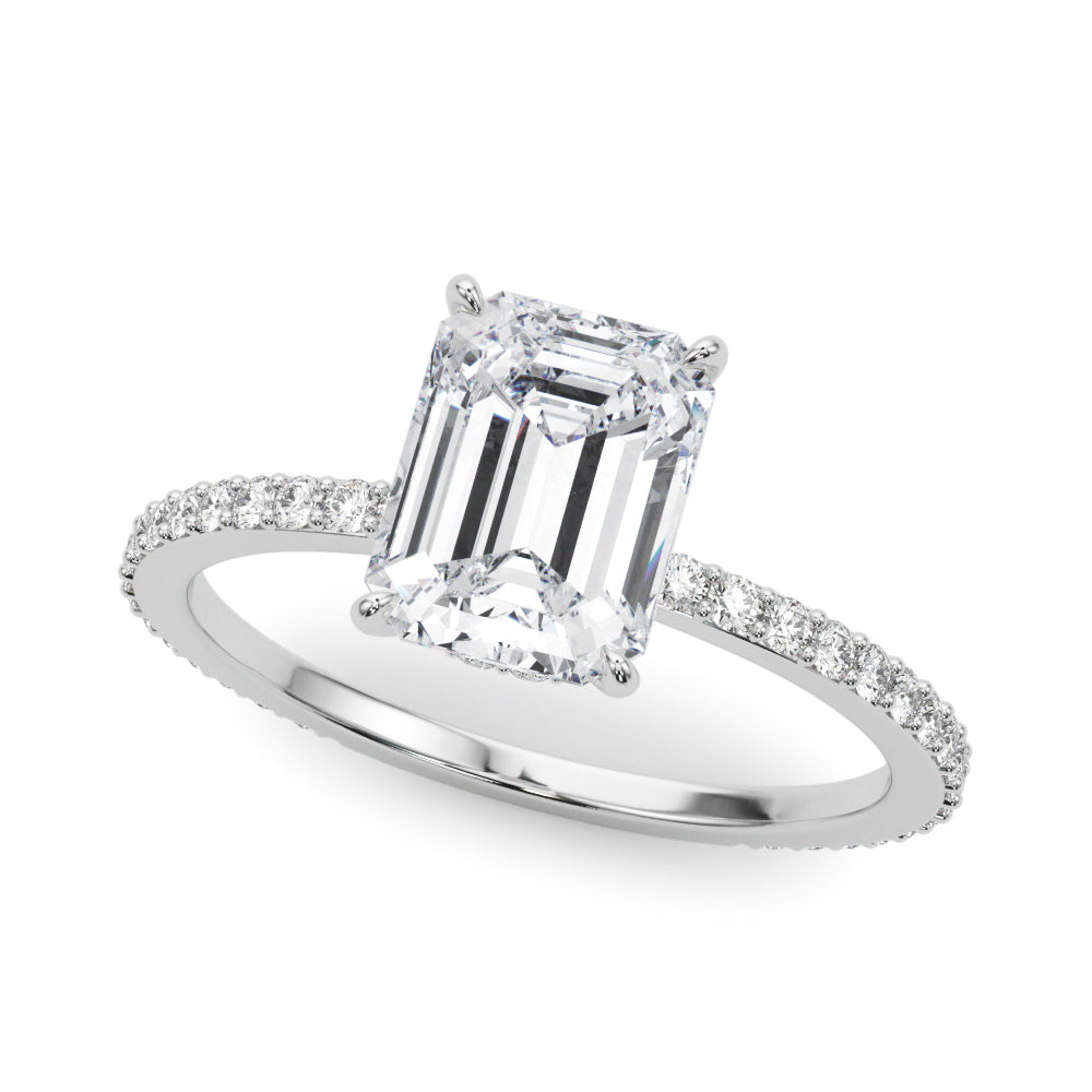 Emerald Hidden Halo Cut Center Diamond Engagement Ring · 2.35 ct tw
