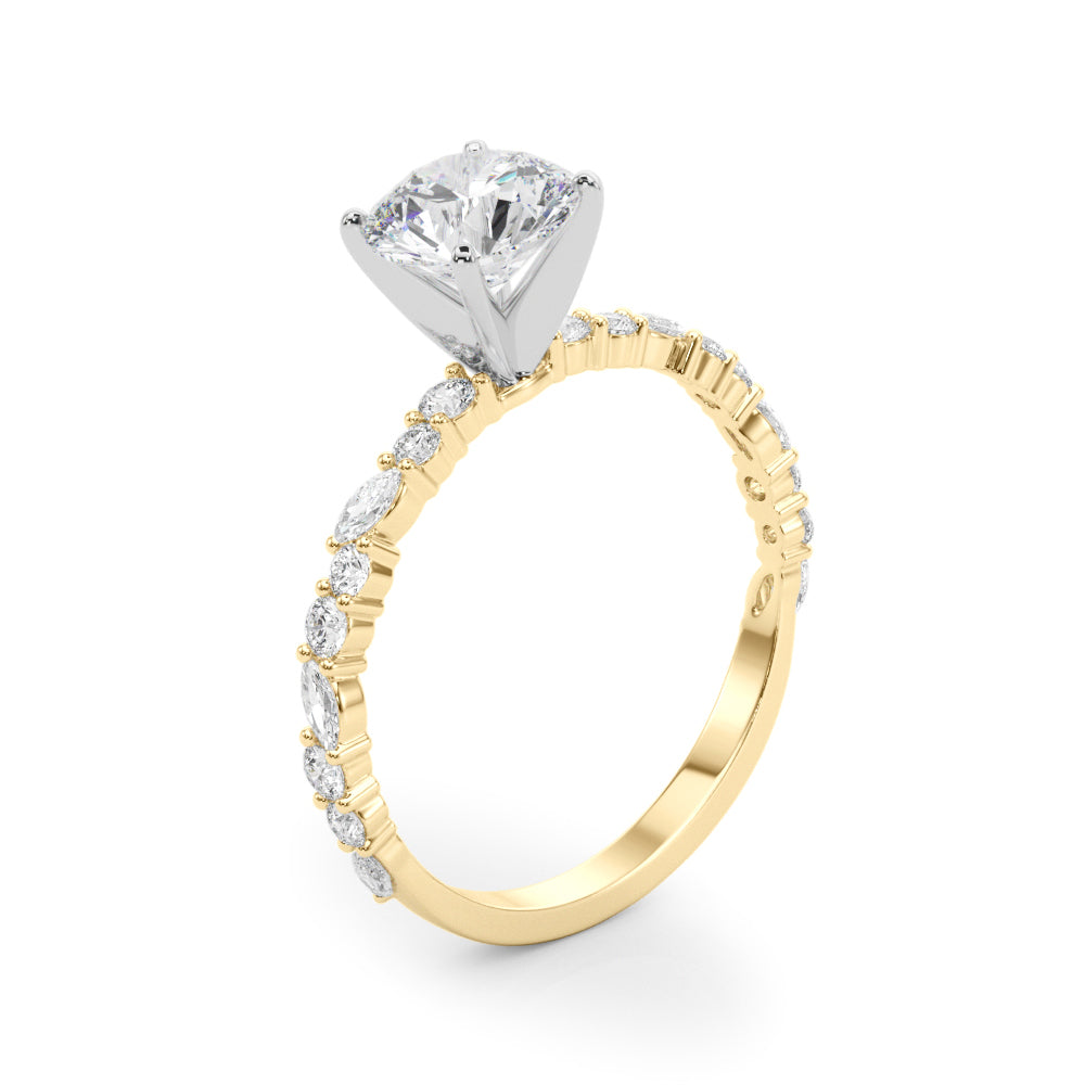 Round Marquise Diamond Engagement Ring · 0.42 ct tw