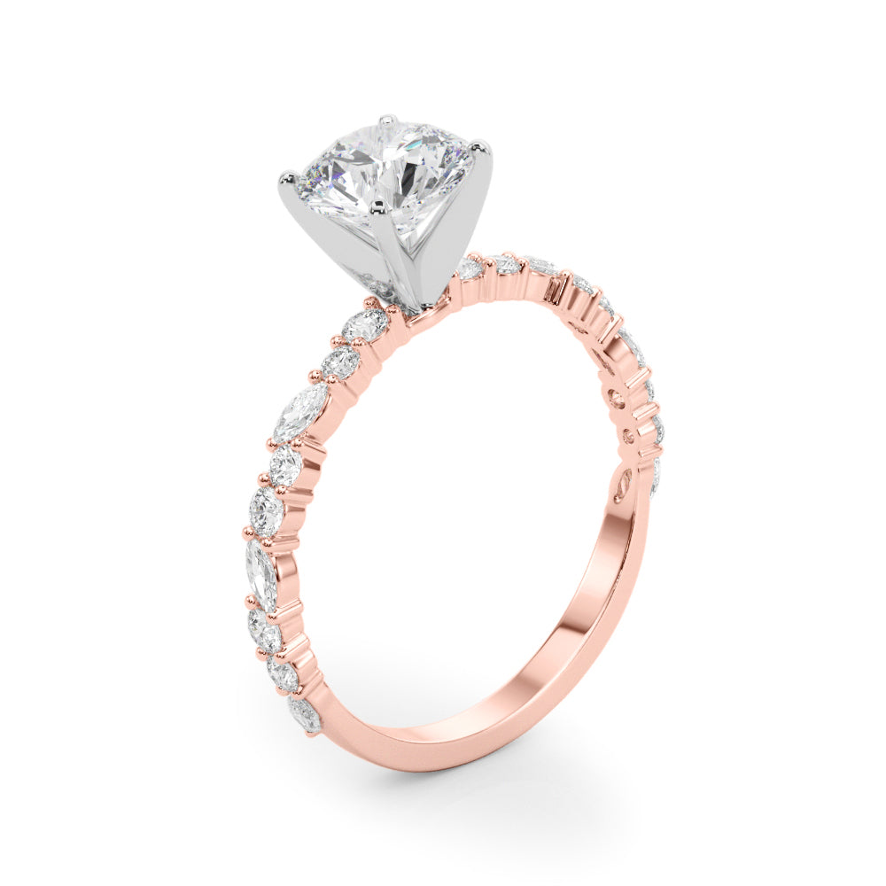 Round Marquise Diamond Engagement Ring · 0.42 ct tw