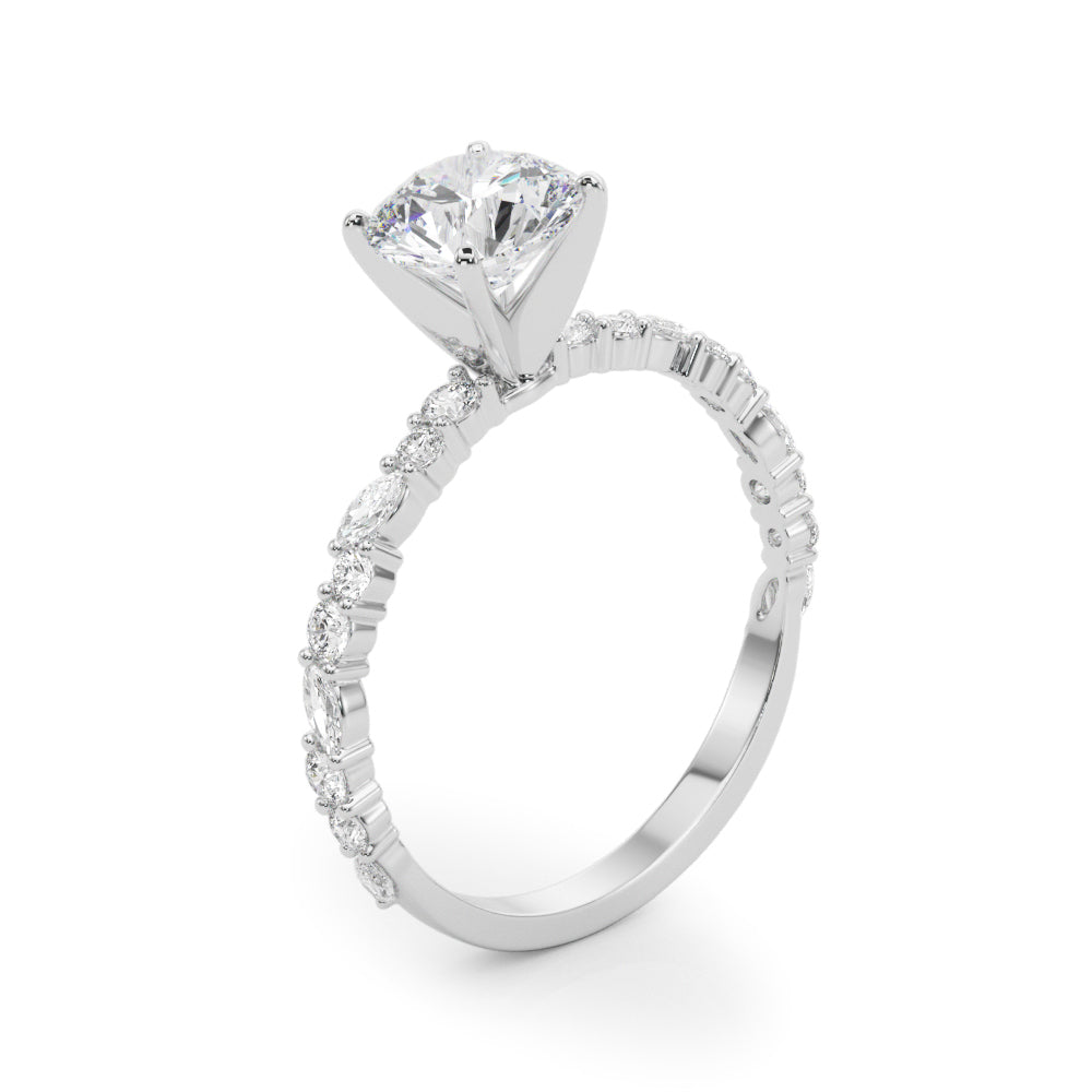 Round Marquise Diamond Engagement Ring · 0.42 ct tw
