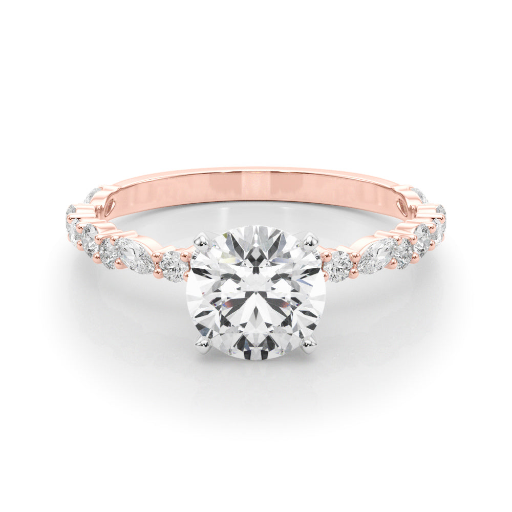 Round Marquise Diamond Engagement Ring · 0.42 ct tw