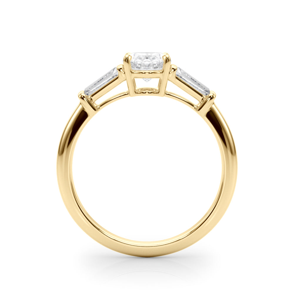Oval Three-Stone Center Taper Diamond Engagement Ring · 0.46 ct tw