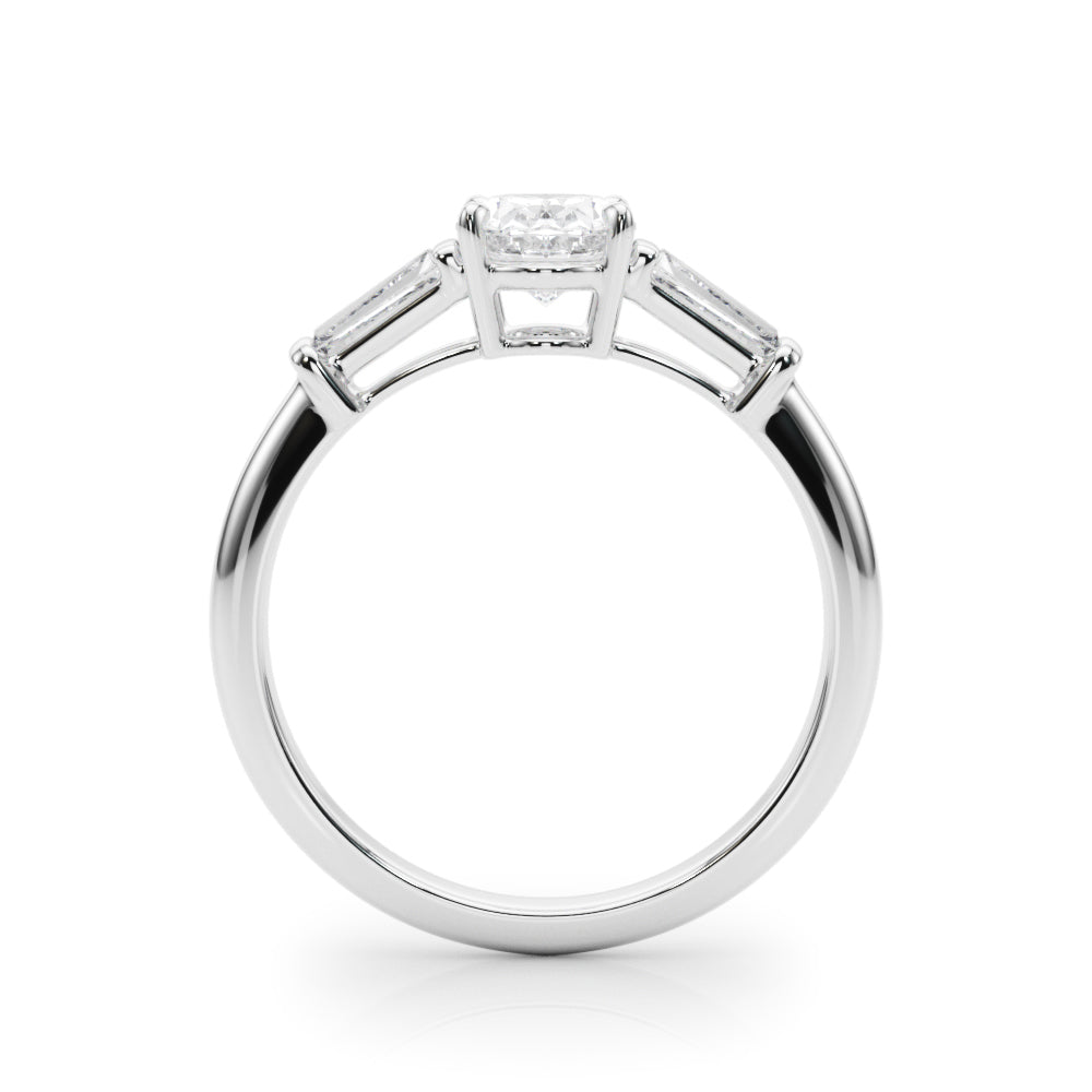 Oval Three-Stone Center Taper Diamond Engagement Ring · 0.46 ct tw