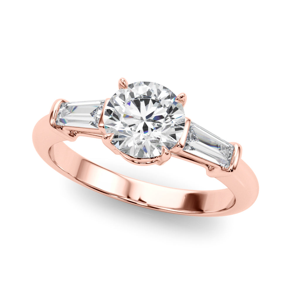Round Three-Stone Center Taper Baguette Diamond Ring · 1.96 ct tw
