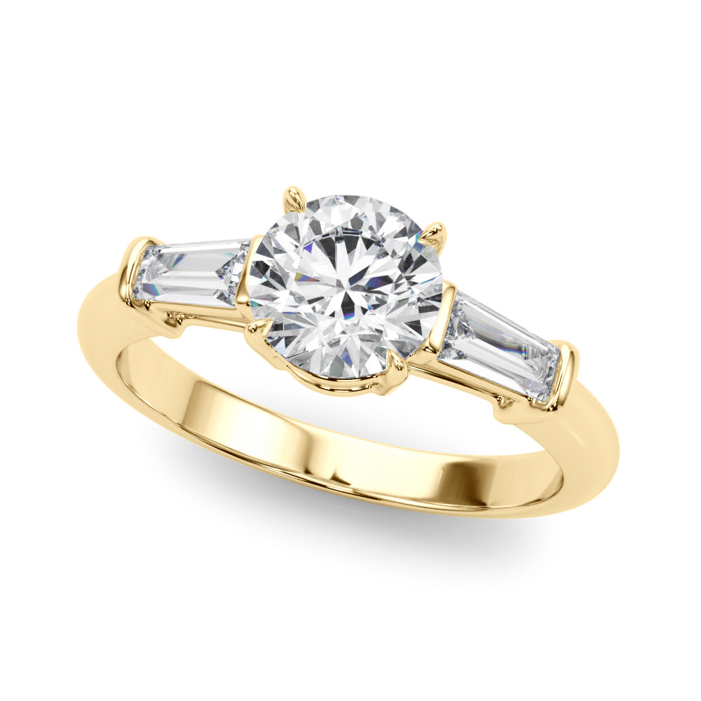 Round Three-Stone Center Taper Baguette Diamond Ring · 2.46 ct tw