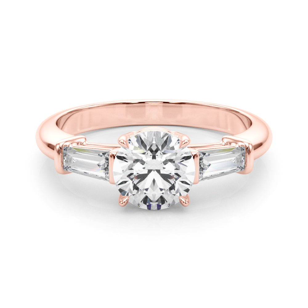 Round Three-Stone Center Taper Baguette Diamond Ring · 1.46 ct tw