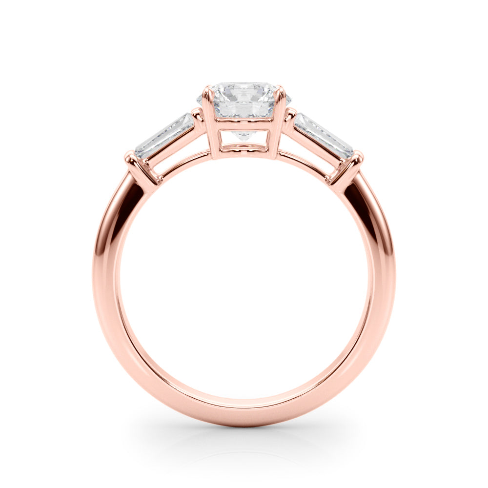 Round Three-Stone Center Taper Baguette Diamond Ring · 1.46 ct tw