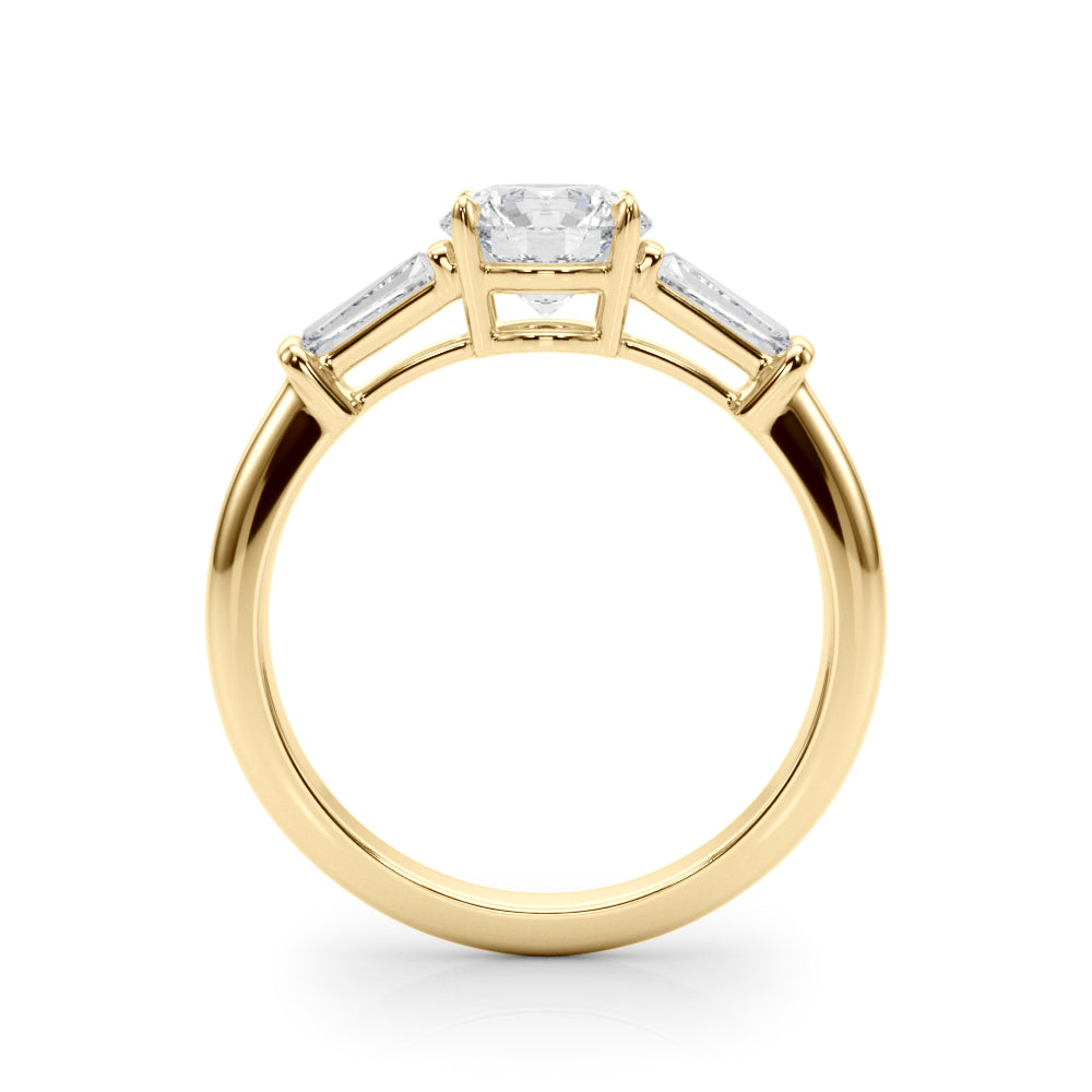 Round Three-Stone Center Taper Baguette Diamond Ring · 2.21 ct tw