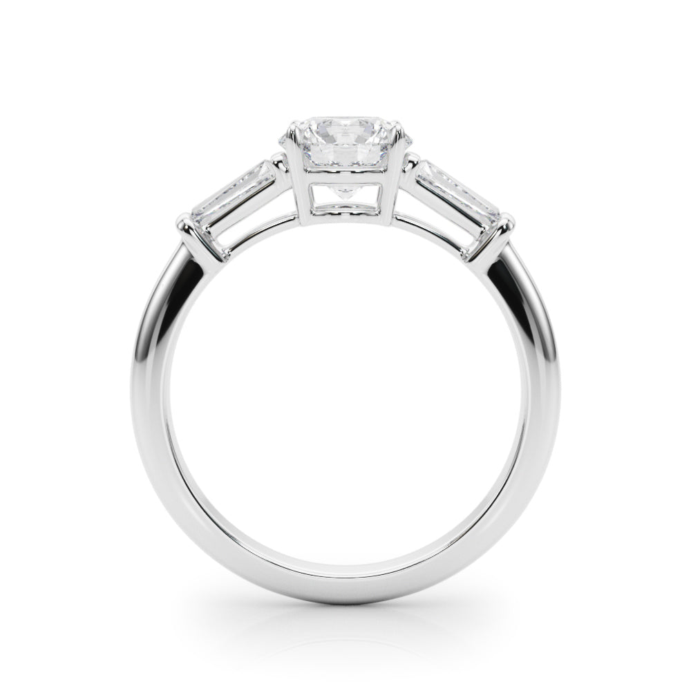 Round Three-Stone Center Taper Baguette Diamond Ring · 1.71 ct tw