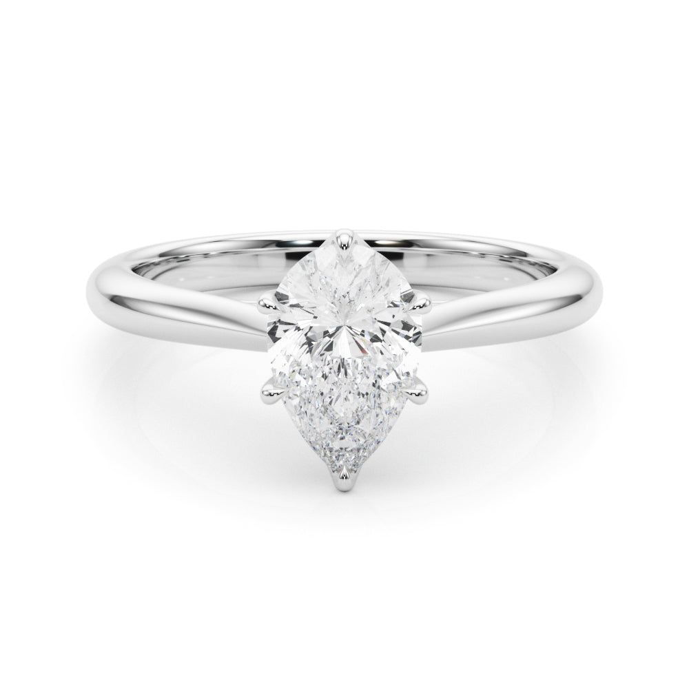 Pear 9.5x6.5 Shape Solitaire Engagement Ring