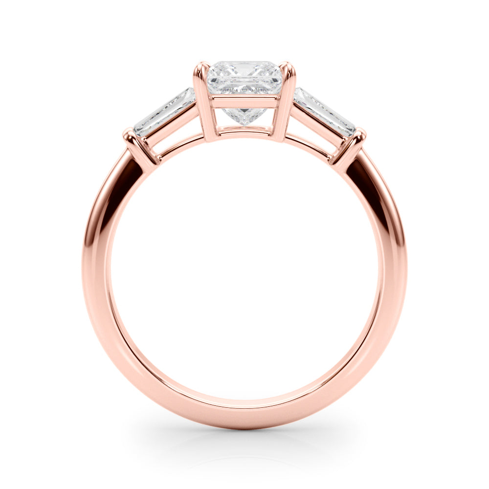 Square Three-Stone Center Taper Bagutte Diamond Ring · 2.26 ct tw