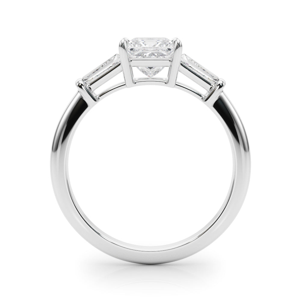 Square Three-Stone Center Taper Bagutte Diamond Ring · 1.21 ct tw