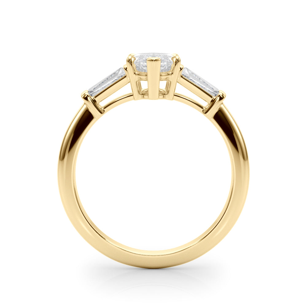 Marquise Three-Stone Center Taper Bagutte Diamond Ring · 0.86 ct tw