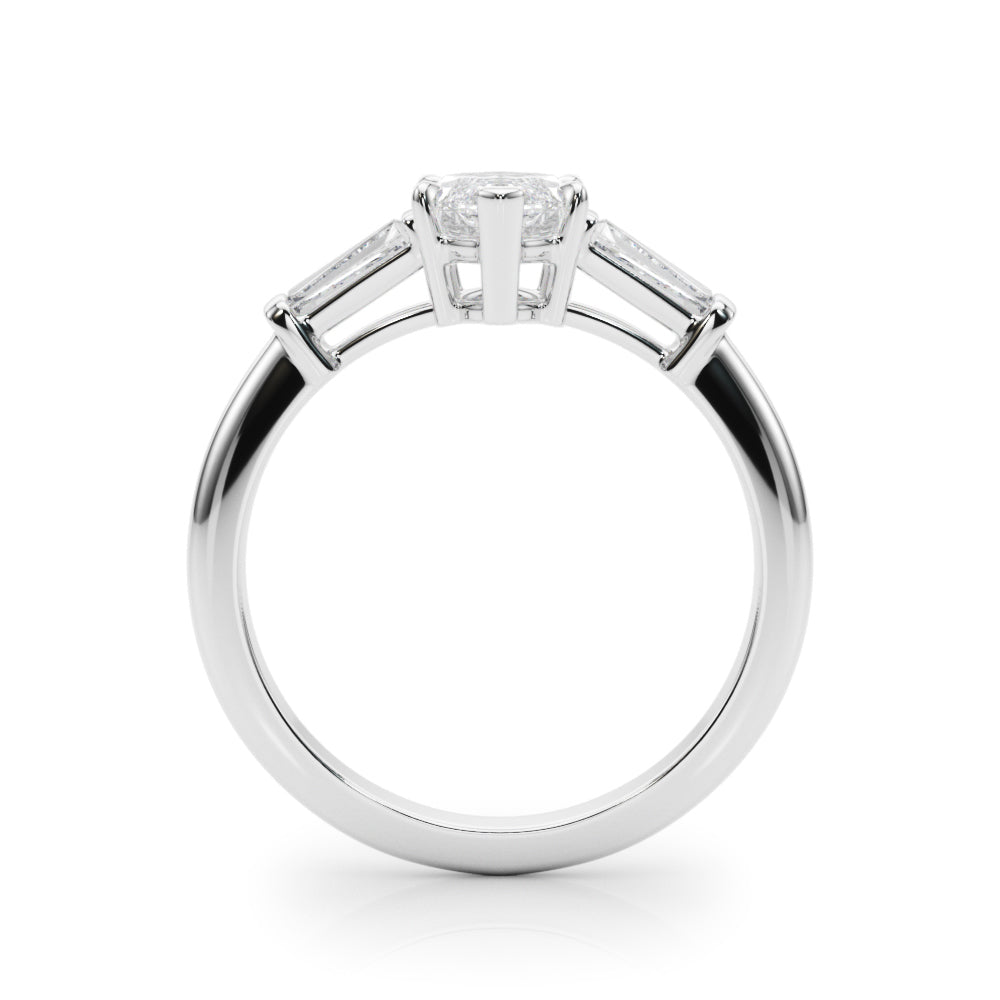 Marquise Three-Stone Center Taper Bagutte Diamond Ring · 0.46 ct tw