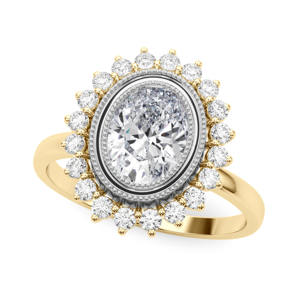 Oval Center Diamond Engagement Ring · 0.69 ct tw