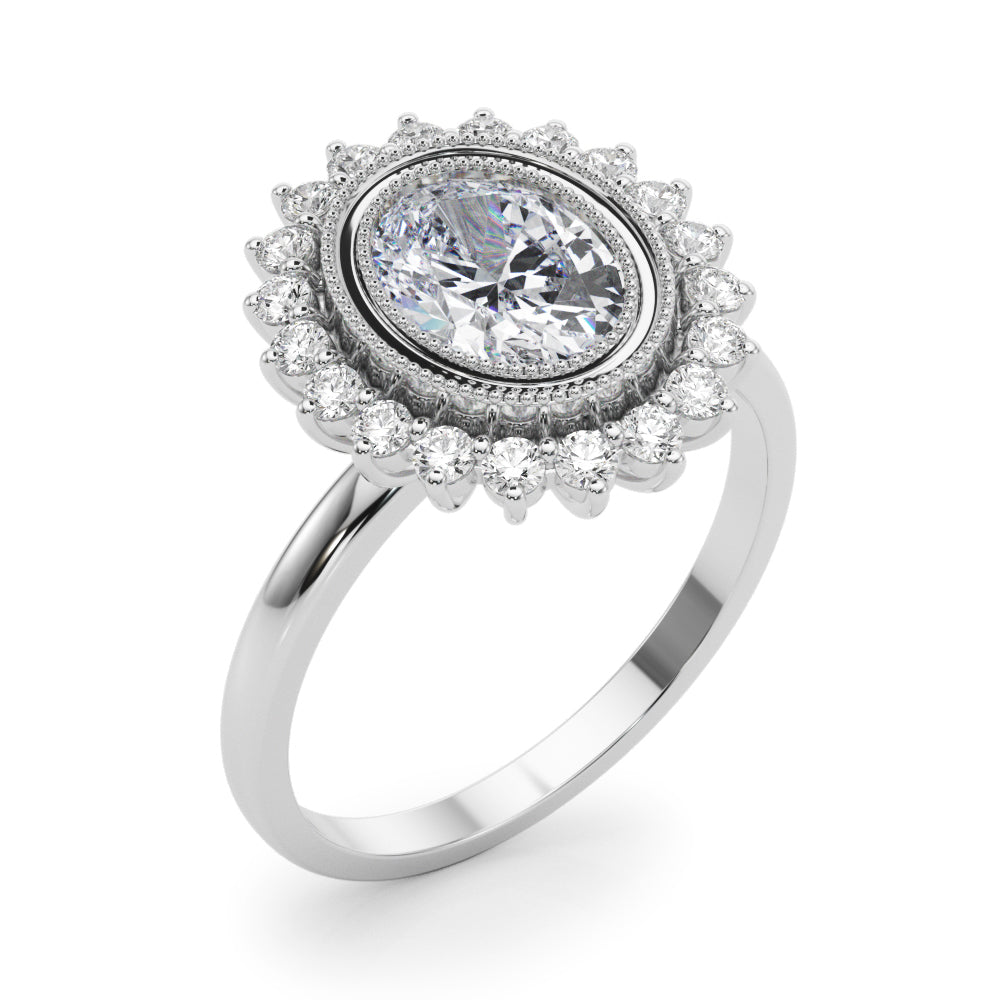 Oval Center Diamond Engagement Ring · 0.69 ct tw