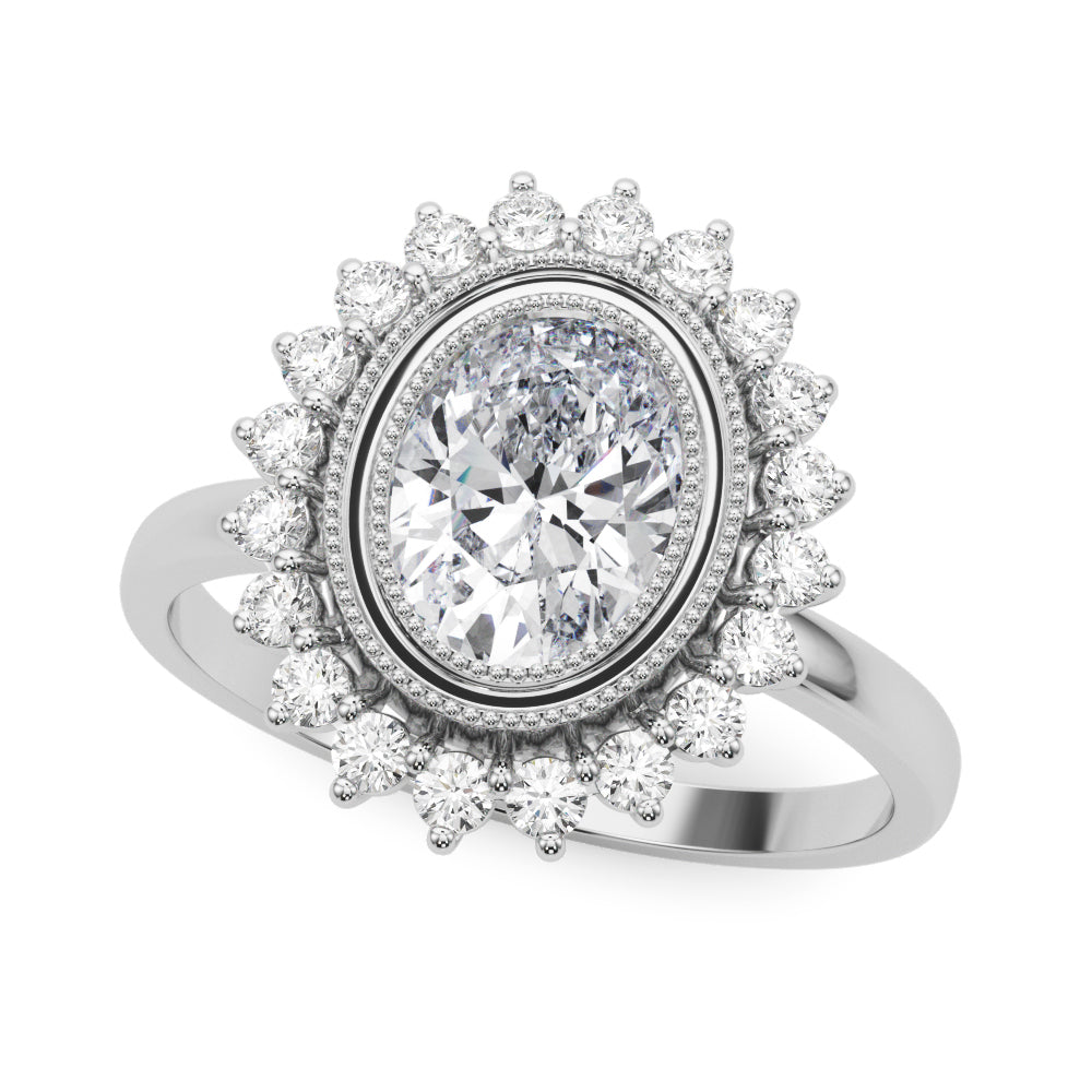 Oval Center Diamond Engagement Ring · 0.69 ct tw