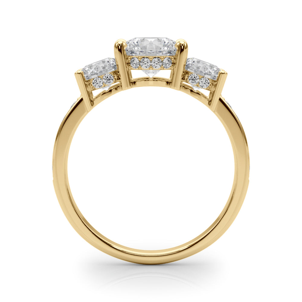 Round Three-Stone Hidden Halo Diamond Engagement Ring · 2.24 ct tw