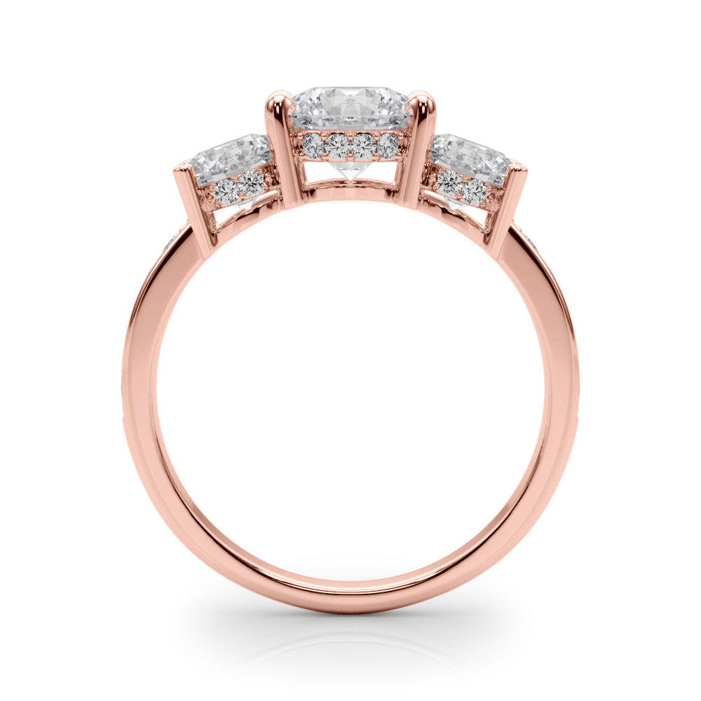 Round Three-Stone Hidden Halo Diamond Engagement Ring · 2.24 ct tw