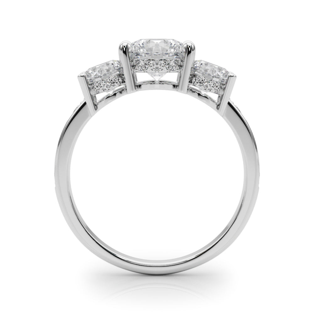 Round Three-Stone Hidden Halo Diamond Engagement Ring · 2.24 ct tw