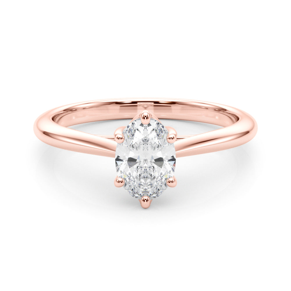 Oval Rounds Solitaire Engagement Ring