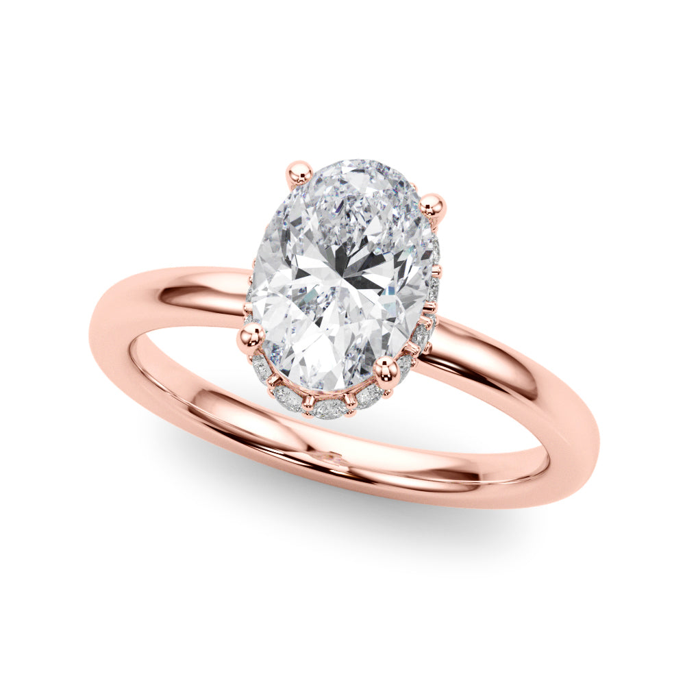 Oval Hidden Halo Center Diamond Engagement Ring · 0.23 ct tw