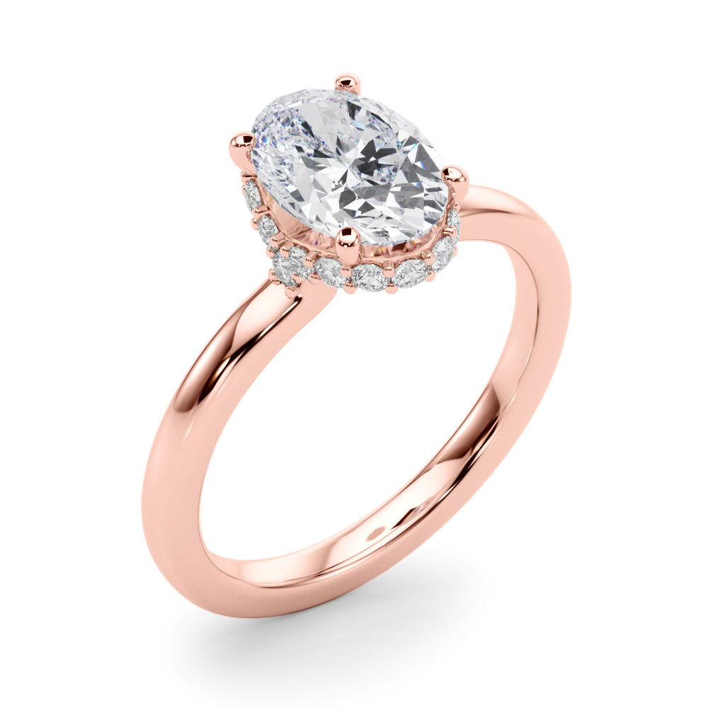 Oval Hidden Halo Center Diamond Engagement Ring · 0.23 ct tw
