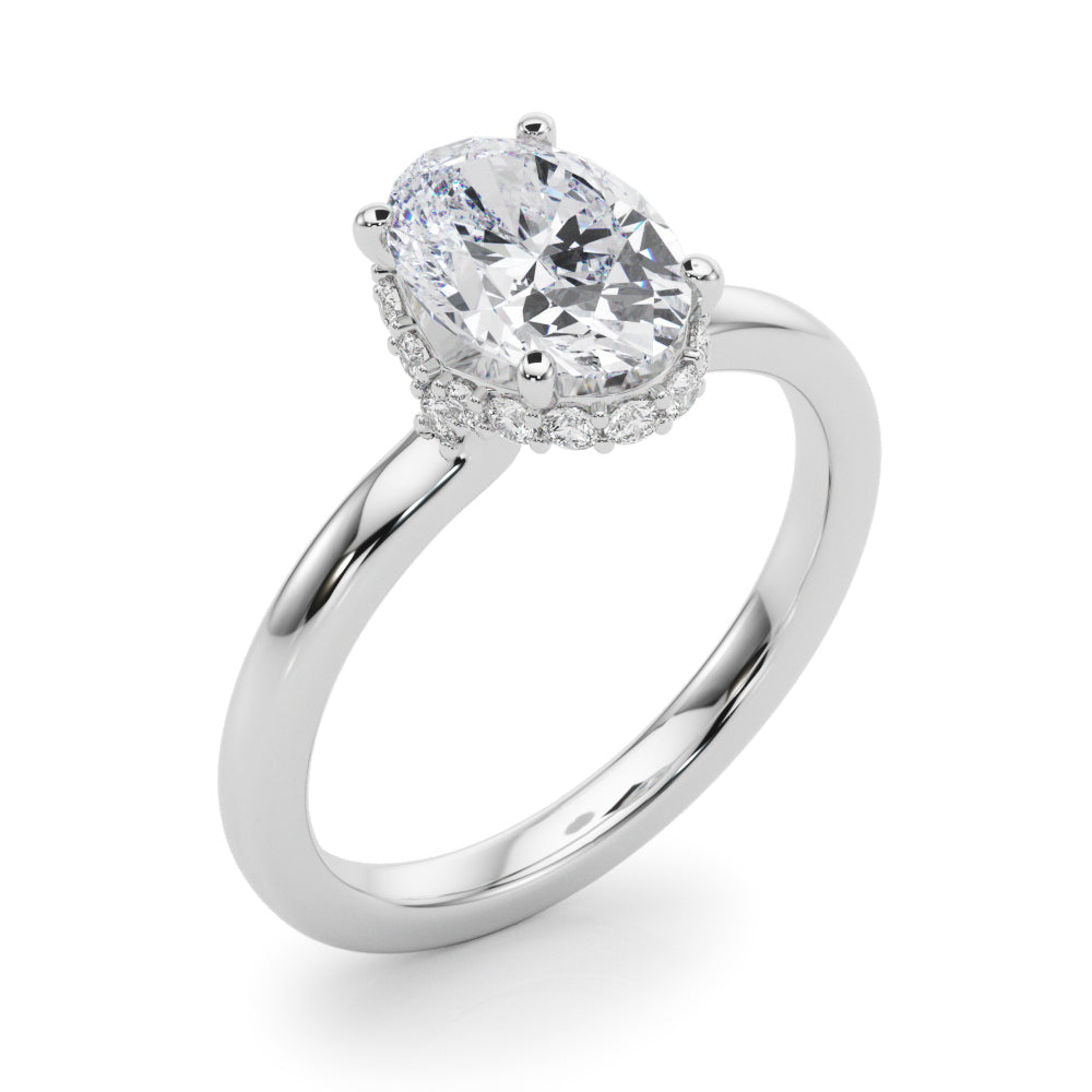Oval Hidden Halo Center Diamond Engagement Ring · 0.23 ct tw