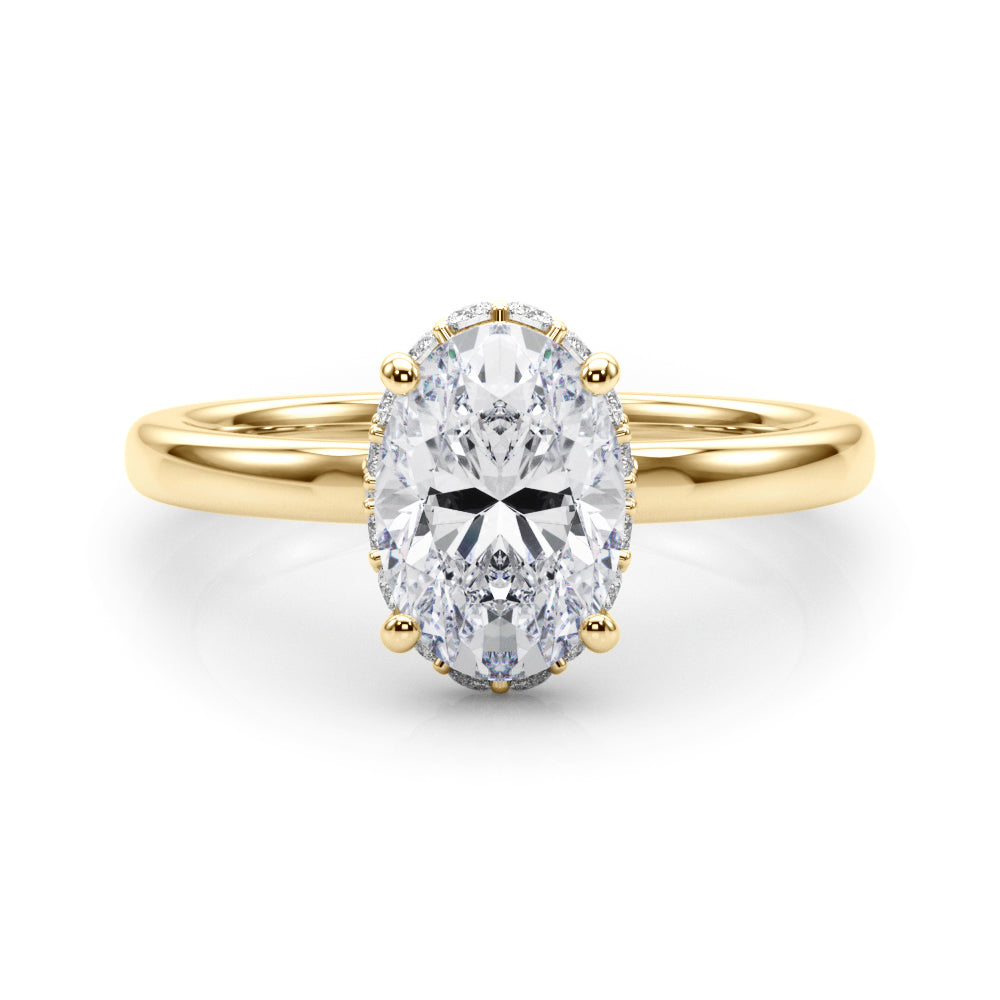 Oval Hidden Halo Center Diamond Engagement Ring · 0.23 ct tw