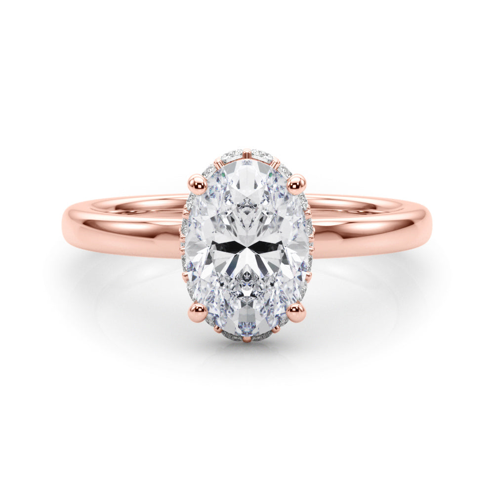 Oval Hidden Halo Center Diamond Engagement Ring · 0.25 ct tw