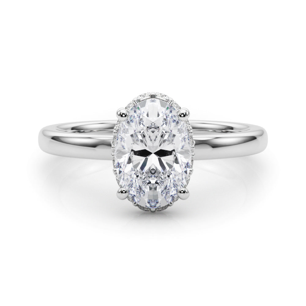 Oval Hidden Halo Center Diamond Engagement Ring · 0.23 ct tw