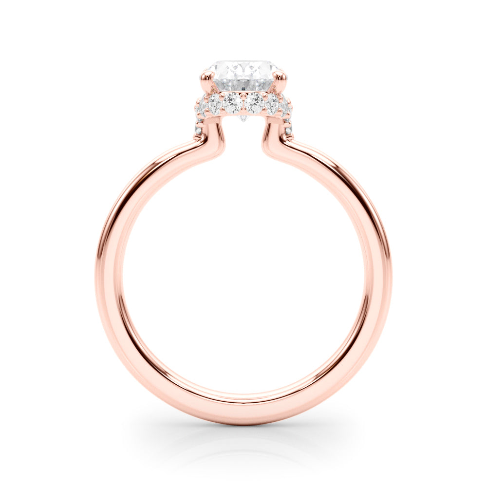 Oval Hidden Halo Center Diamond Engagement Ring · 0.23 ct tw
