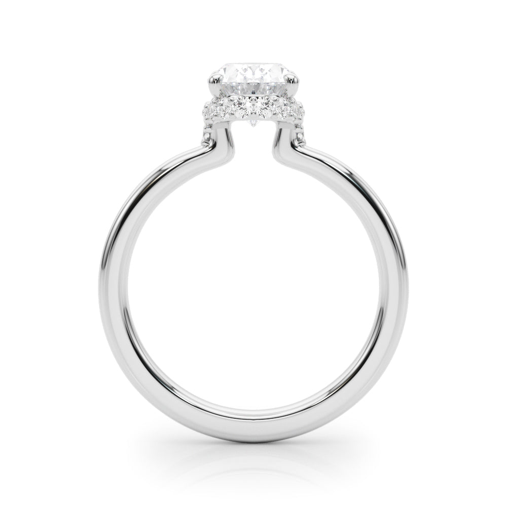 Oval Hidden Halo Center Diamond Engagement Ring · 0.23 ct tw