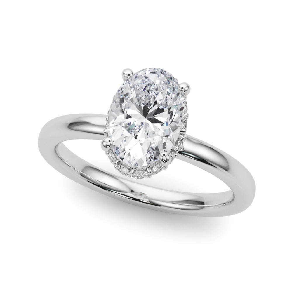 Oval Hidden Halo Center Diamond Engagement Ring · 0.25 ct tw