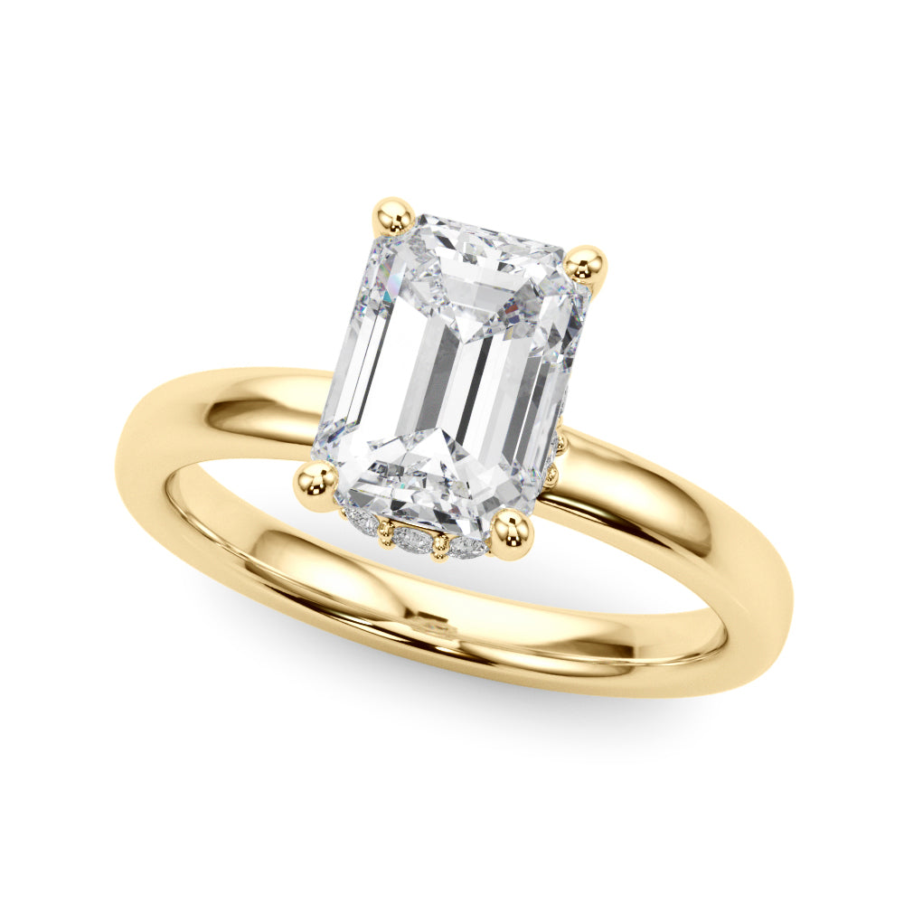 Emerald Hidden Halo Cut Center Diamond Engagement Ring · 0.20 ct tw