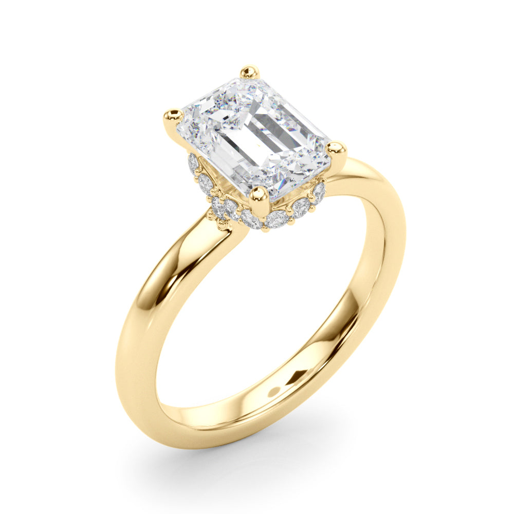 Emerald Hidden Halo Cut Center Diamond Engagement Ring · 1.05 ct tw